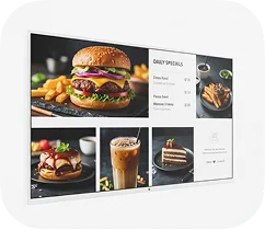 Animated menu TV display
