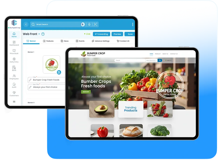 CronySoft Loyalty Analytics Dashboard on tablet